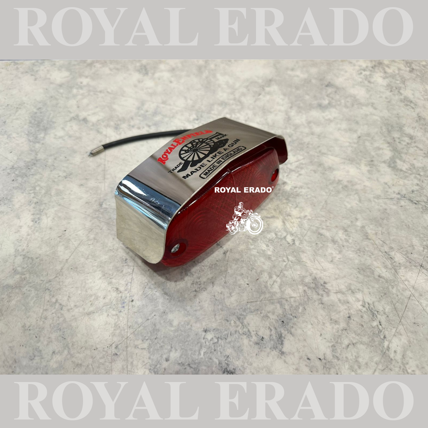 Royal Enfield g2 model vintage 1962 old model tail light shade in chrome with made like a gun logo