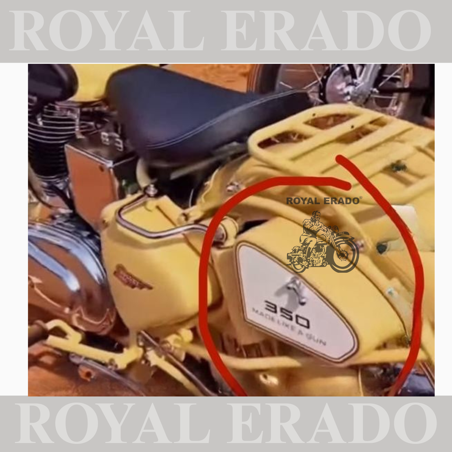 Rear stay tool box for both side with carrier in raw without paint for Royal Enfield vintage g2 old 1962 model Standard