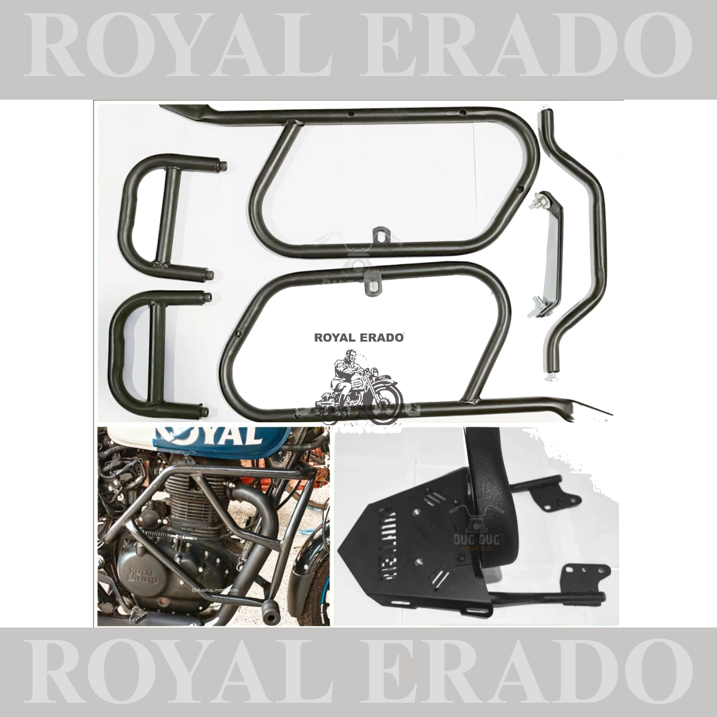 Touring Kit TYPE-2 for Royal Enfield Hunter 350 ( backrest ,crash guard, saddle stays )