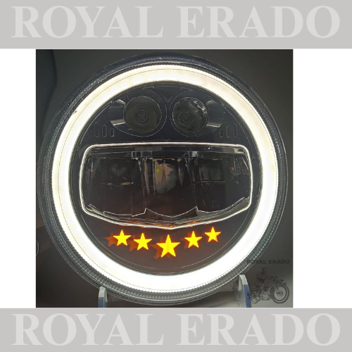 ROYAL ERADO 7" 5 STAR head light for royal enfield classic , electra , standard