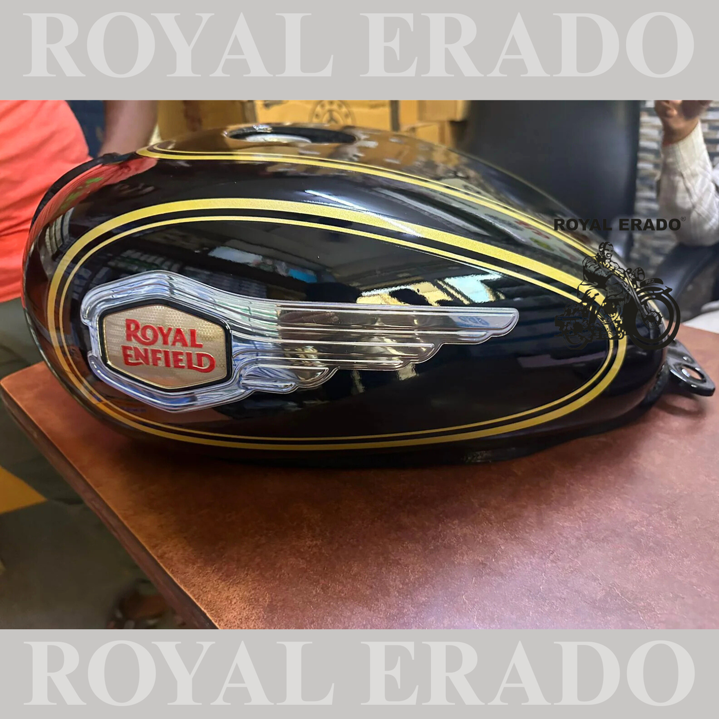 Royal enfield standard tank for bs-3 and bs-4 with linning and sticker.