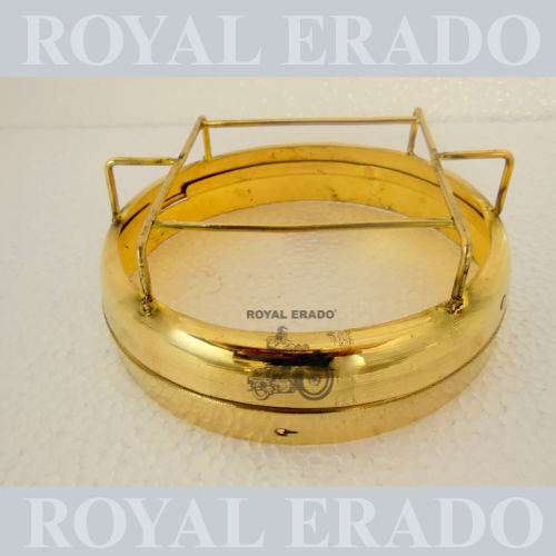 Royal Enfield head light ring JALLI  CROSS DESIGN in brass with shade for old model electra & standard