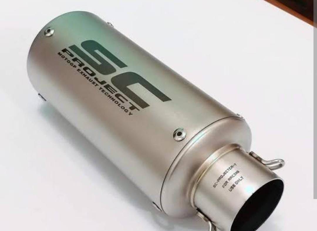 ROYAL ERADO Universal Bike Exhaust SC Project Straight MATT STEEL FINISH For -Universal Modified Fitment Will Fit On Most All Bike(Cylinder Silence)
