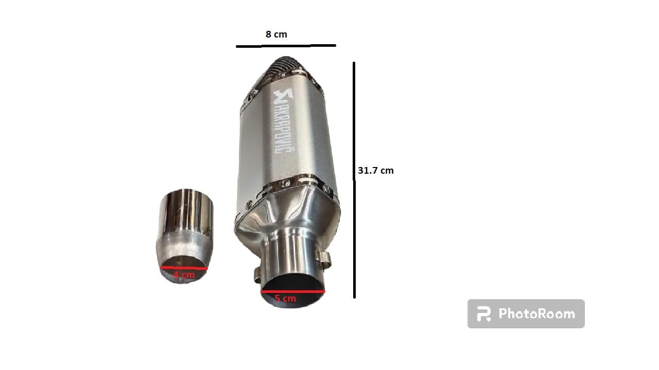 Universal Hexa Cut AKRAPOVIC Muffler Exhaust Pipe Akrapovic Exhaust WID DB Killer Slip On Exhaust Silencer 36-51 mm SILVER WITH CARBON FIBER