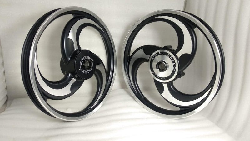 3 SPOKE TALWAR DESIGN BLACK alloy wheel for thunderbird and classic double disc alloy wheel for thunderbird and classic double disc