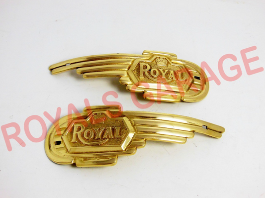SOLID BRASS TANK MONOGRAM DECAL FOR ROYAL ENFIELD ( YOU WOULD HAVE TO MAKE WHOLES IN YOUR TANK)