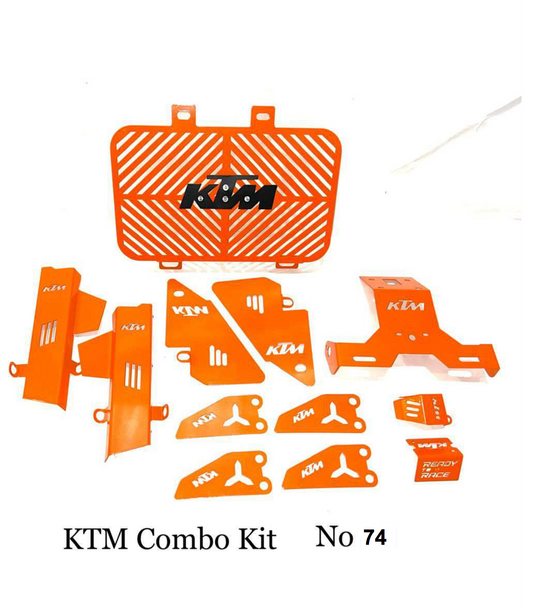 KTM KIT SET OF 7 ( RADIATOR GRILL / SHOCKER GUARD /OIL CAP COVER /FOOTREST GUARD / RADIATOR COVER /TAIL TIDY / MASTER CYLINDER CAP)