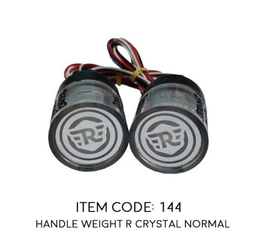 CRYSTAL HANDLE WEIGHT WITH DUAL LIGHT FOR ROYAL ENFIELD CLASSIC / ELECTRA / STANDARD TYPE 3