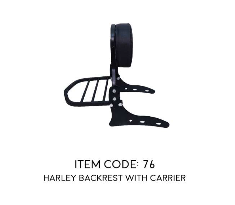 harley design backrest WITH CARRIER for ROYAL ENFIELD CLASSIC , ELECTRA , STANDARD BS4/ BS6