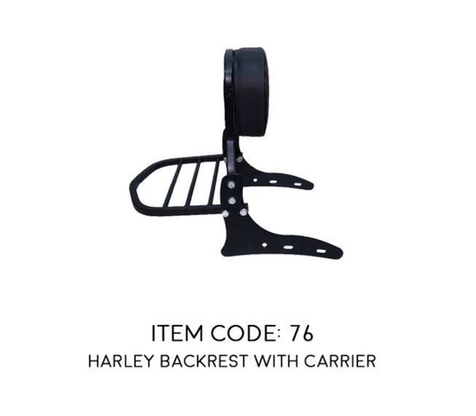 harley design backrest  WITH CARRIER for ROYAL ENFIELD CLASSIC , ELECTRA , STANDARD BS4/ BS6