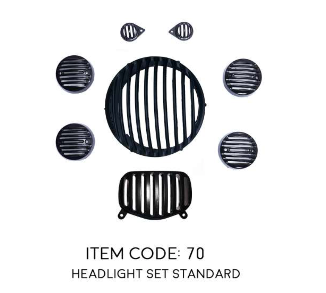 GRILL SET BLACK FOR ROYAL ENFIELD STANDARD BS4/ BS6 (SET OF 8 PEACES )