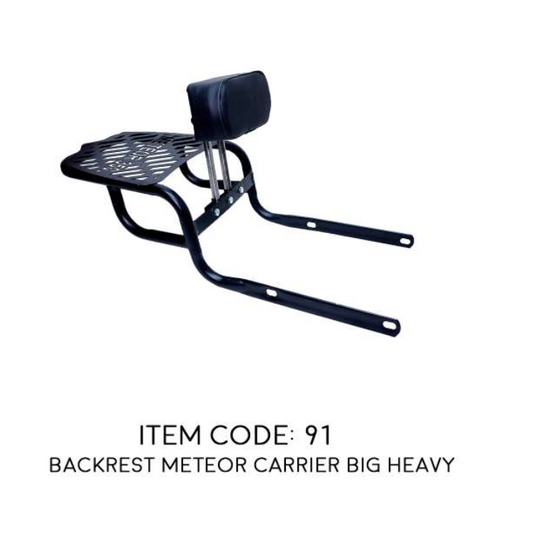 BACKREST GADDI WITH CARRIER HEAVY FOR ROYAL ENFIELD METEOR 350CC