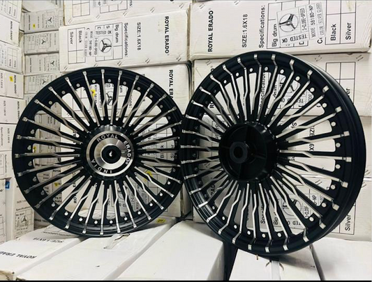 ROYAL ERADO 30 spoke Alloy Wheel Set BIG drum brake | For Splendor I3S N SPLENDOR PLUS N SPLENDOR PRO, Passion PRO & PLUS, CD Deluxe, CD Dawn from 2018 MODELS & Super Splendor & Glamour