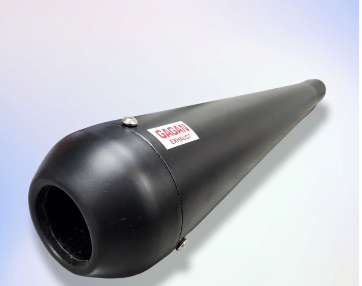 MEGAPHONE SILENCER EXHAUST BLACK FOR ROYAL ENFIELD CLASSIC ELECTRA STANDARD WITH GLASSWOOL
