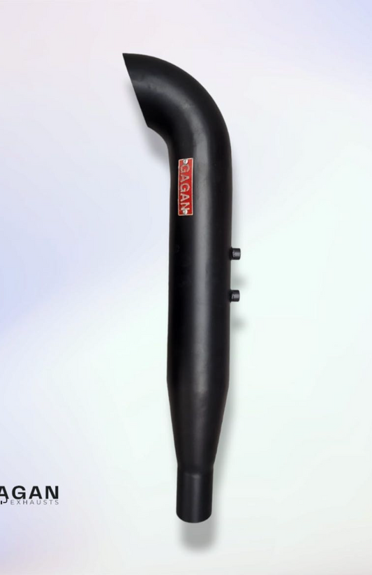 BOBBER SILENCER EXHAUST STAINLESS STEEL BLACK FOR ROYAL ENFIELD CLASSIC ELECTRA STANDARD WITH GLASSWOOL