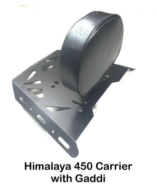 new royal enfield himalayan 450 carrier  with backrest gaddi