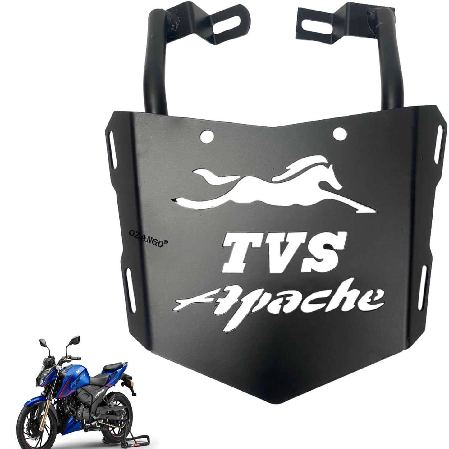 Heavy Metal Back Rack Seat Extender Expedition Carrier Suitable for TVS Apache RTR 200 4V