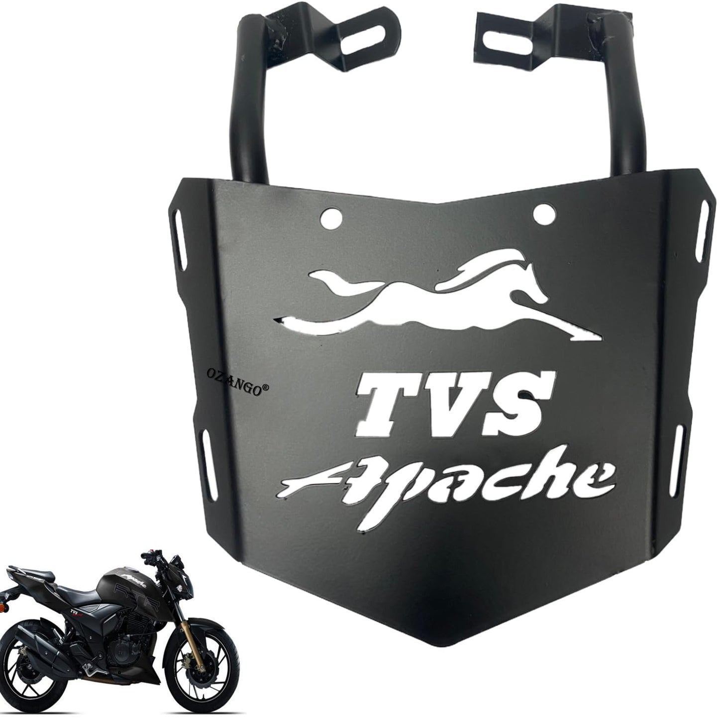 Heavy Metal Back Rack Seat Extender Expedition Carrier Suitable for TVS Apache RTR 200 4V