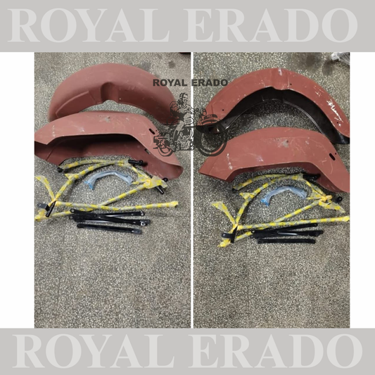 Royal Enfield Standard vintage g2 style old model box type rear mudguard and front mudguard with side number plate and front and rear stays