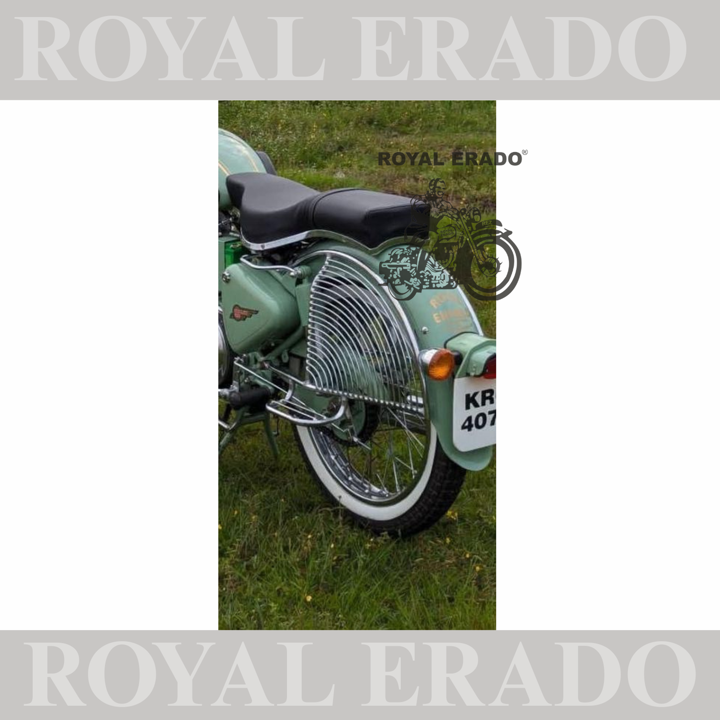 Royal Enfield side saree guard vintage old mode g2 style in chrome