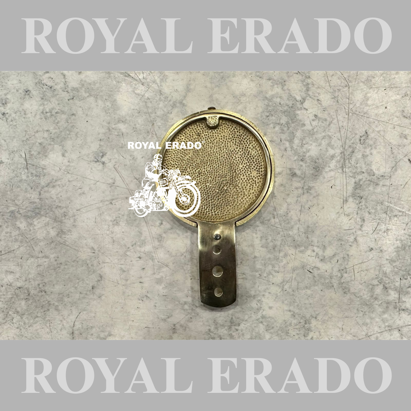 Royal Enfield brass token holder British tax tag holder with glass made like a gun logo in golden for Royal Enfield vintage 1962 old model g2, Classic Electra and.