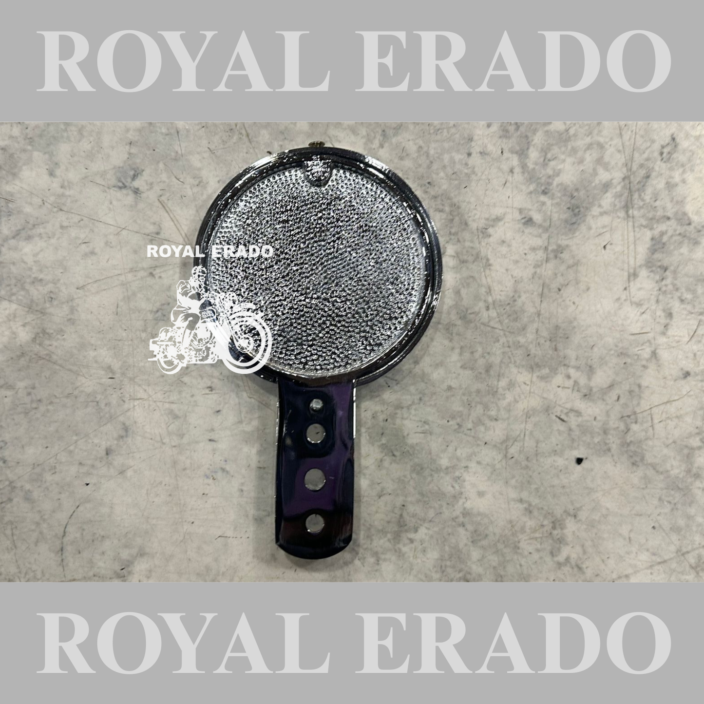 Royal Enfield brass chromed token holder British tax tag holder with Glass and made like a gun logo in silver for Royal Enfield vintage 1962 old model g2 , Classic Electra and Standard Battalion.