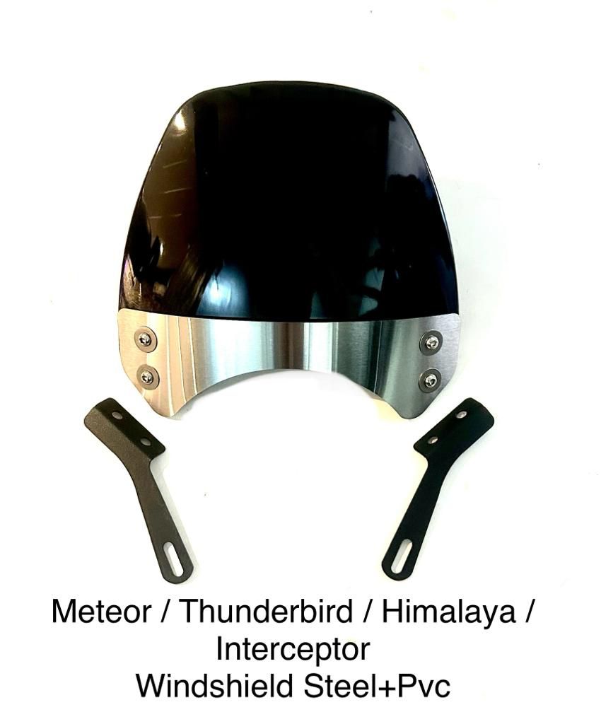 WINDSHIELD STEEL AND PVC UNIVERSAL FOR METEOR , THUNDERBIRD , HIMILAYAN, INTERCEPTOR