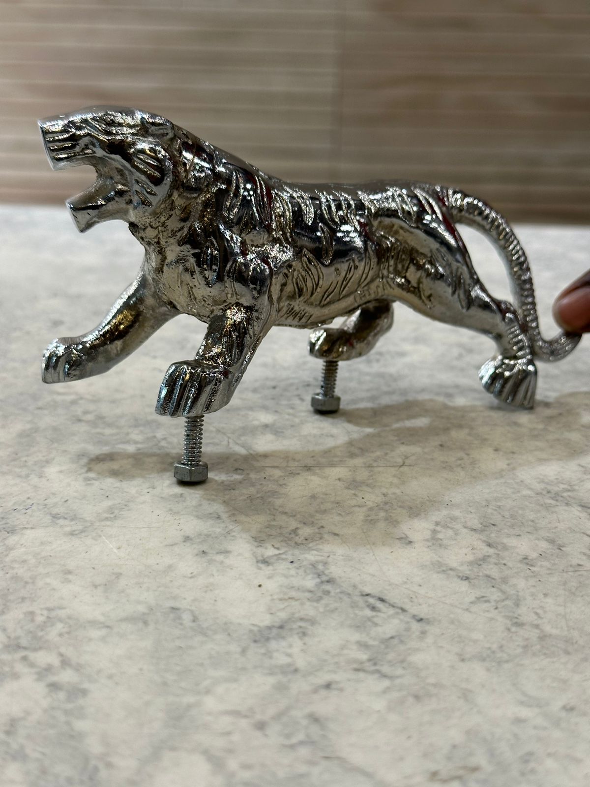 LION TIGER FOR FRONT MUDGUARD IN CHROME FOR ALL BIKES ROYAL ENFIELD , JAWA , STANDARD , ELECTRA , METEOR , HUNTER , REBORN CLASSIC , ETC