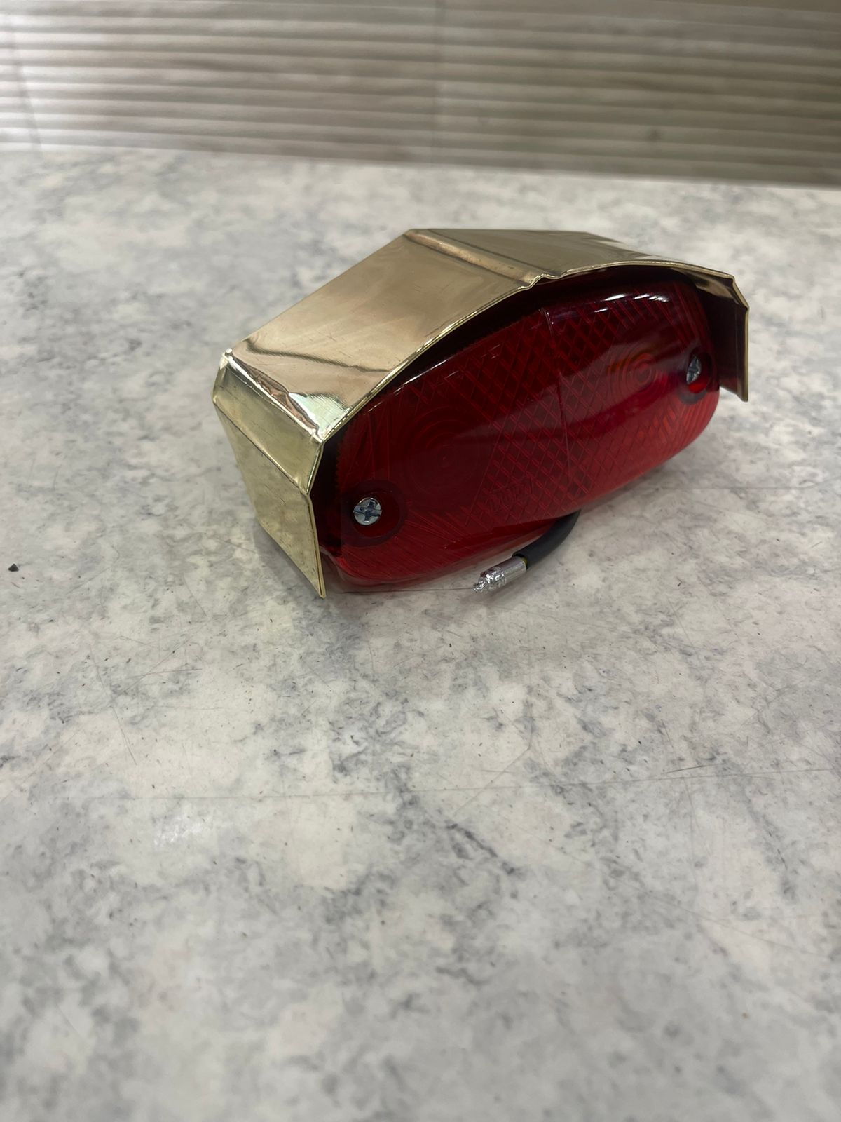 BRASS TAIL LIGHT SHADE PEAK FIT FOR VINTAGE ROYAL ENFIELD