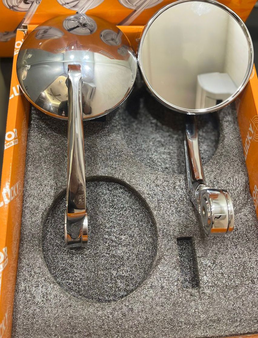 Round bar end mirror fit for royal enfielfd classic reborn , meteor