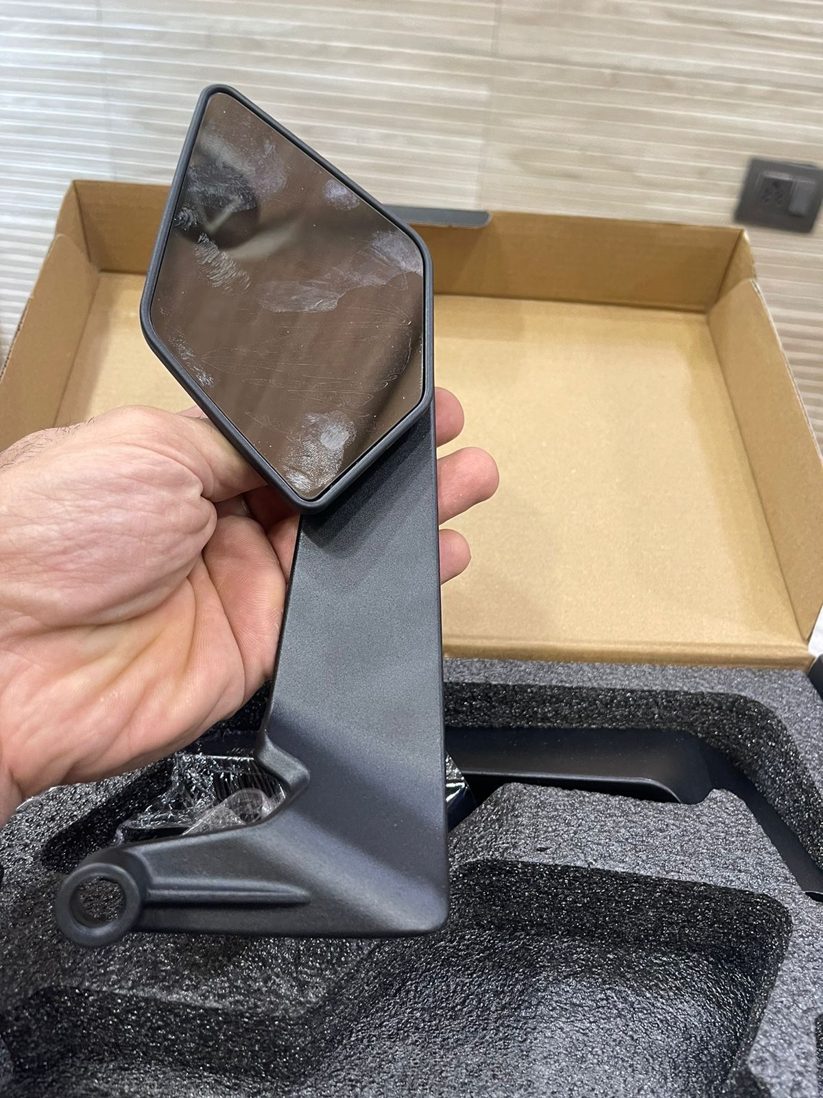 Aerodynamic mirror universal fit for Royal Enfield classic Electra standard splendor pulsar.