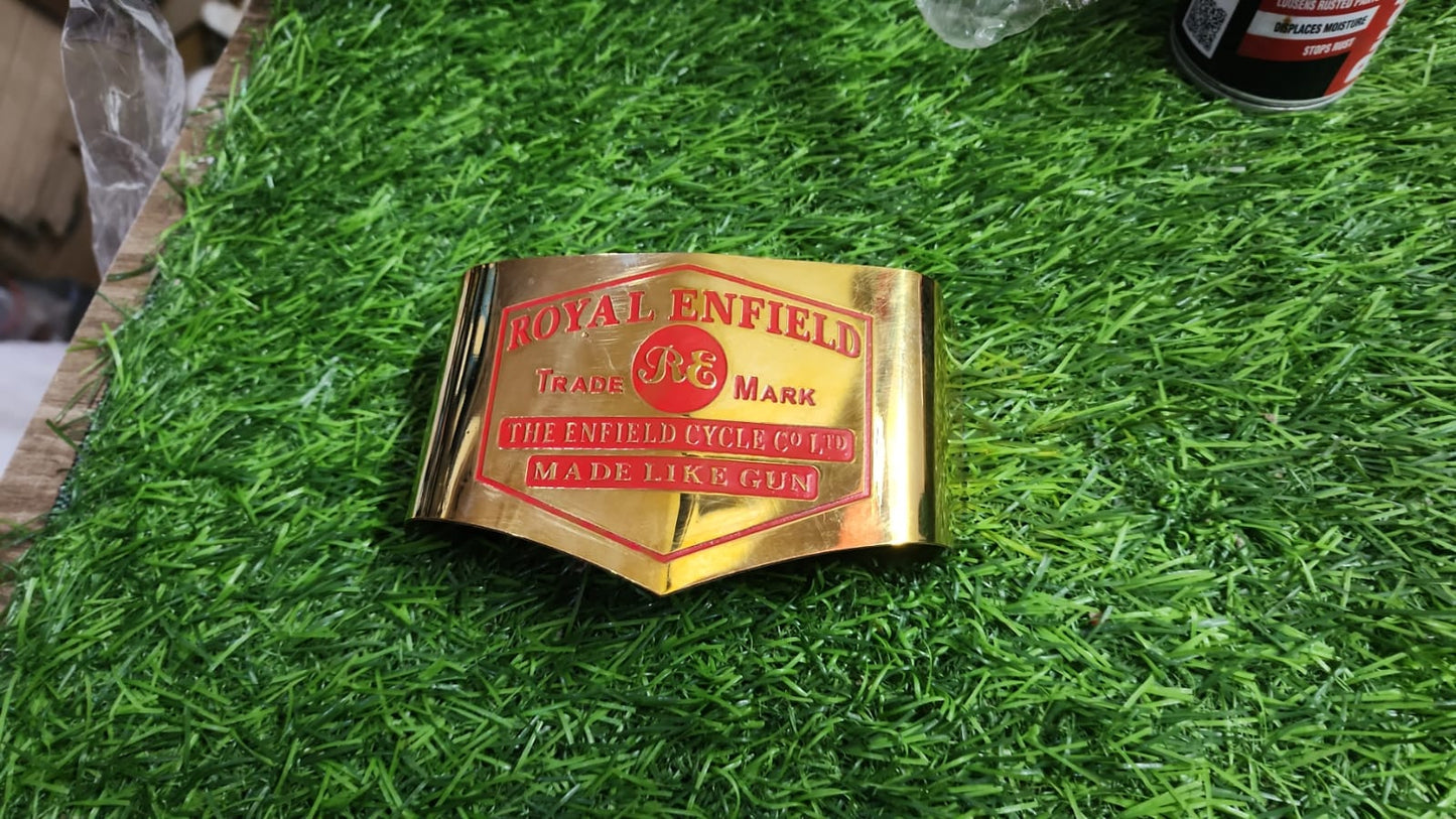 Royal Enfield vintage tail light shade in brass with made like a gun logo for g2 model.