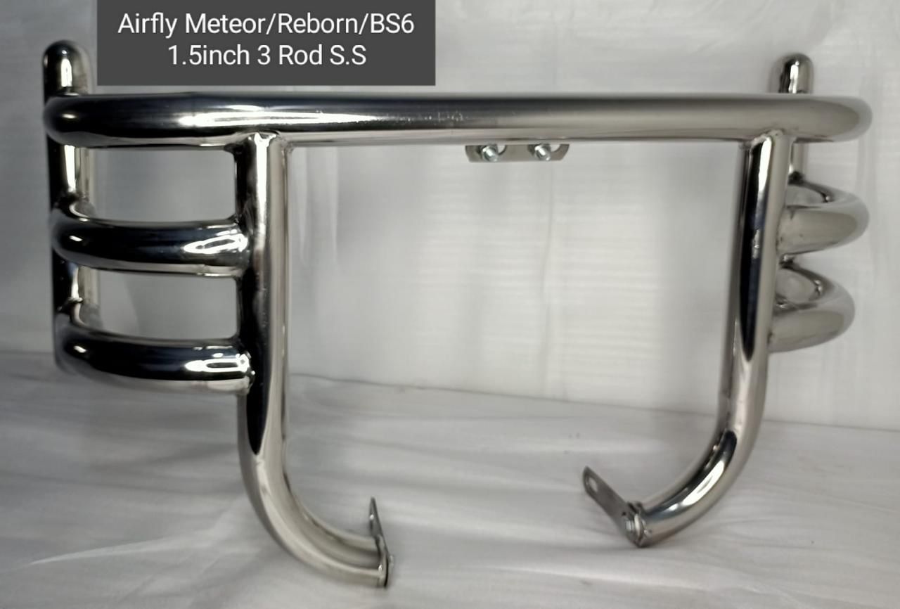Leg guard stainless steel heavy quality 1.5 inch thickness pipe non-rustable for bs6 classic electra standard.
