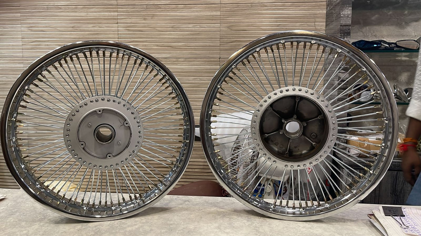 100 spoke wheel rim for royal enfield classic electra standard thunderbird.