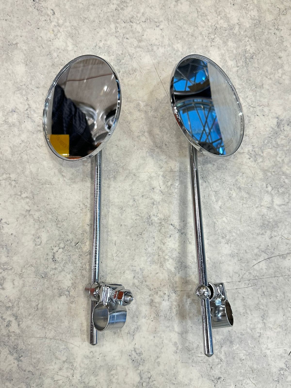 Straight rod mirror handle bar fitting in metal vintage g2 old model style for royal enfield standard electra classic.