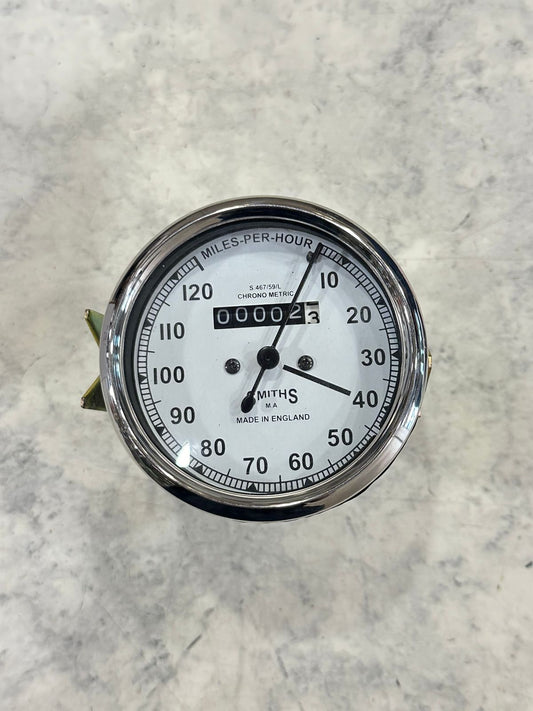 Brand New Vintage Replica Smith 0-120 Miles White Speedometer Fit For Royal Enfield Bullet Early Models