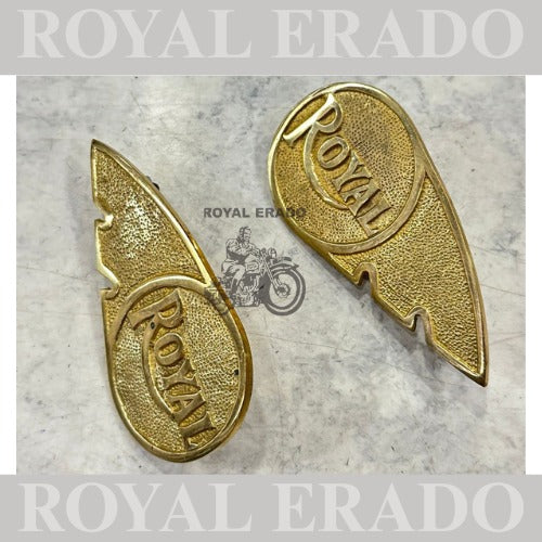 Tool box wing monogram in brass for royal Enfield Reborn Classic Electra and Standard Battalion , You would have to make holes in order to fix it