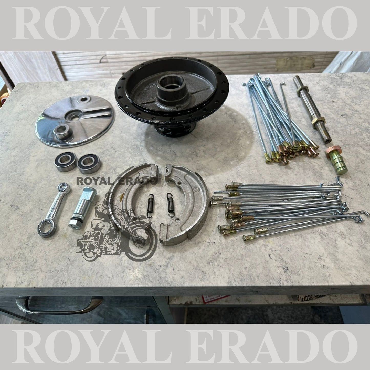 Rear cycle wheel hub all spares for Vintage 1962 Royal Enfield g2 old model Standard.