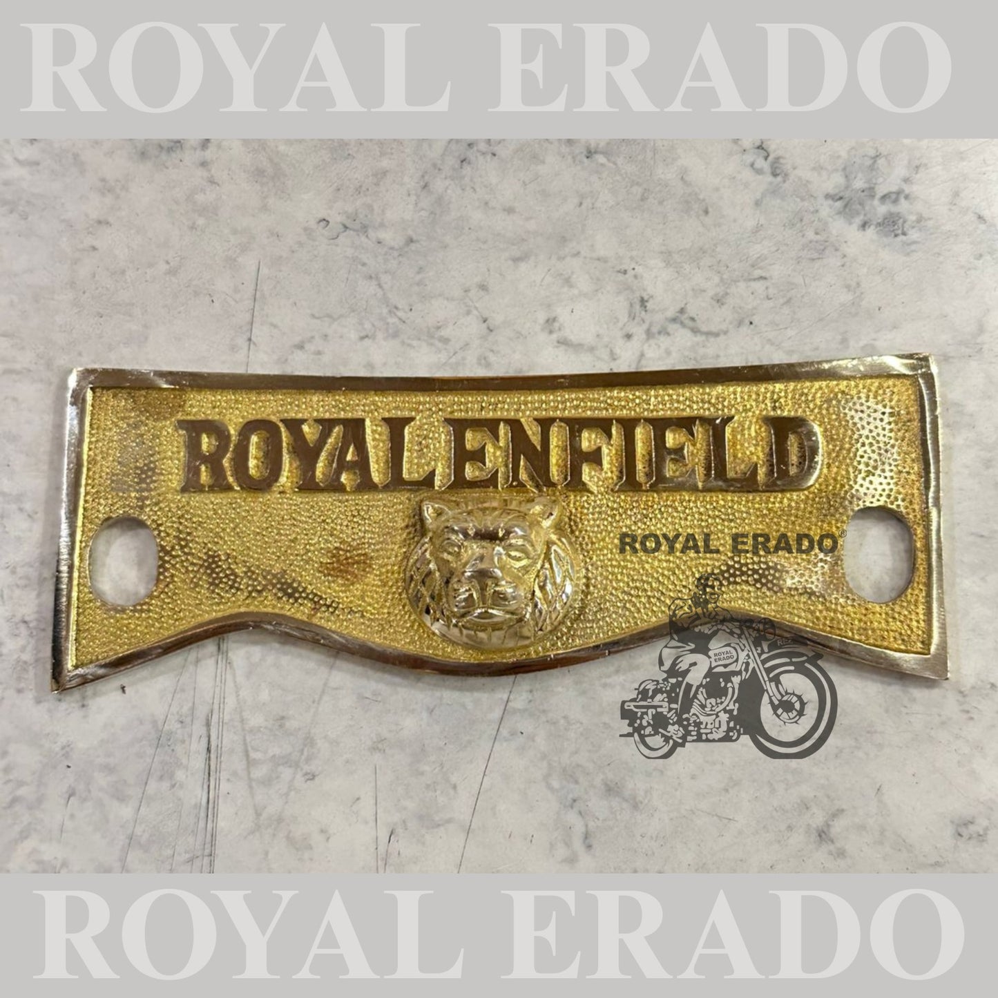 Royal Endfield old model vintage style number plate crown plate with Royal Enfield written and lion logo for Electra Standard g2 1962