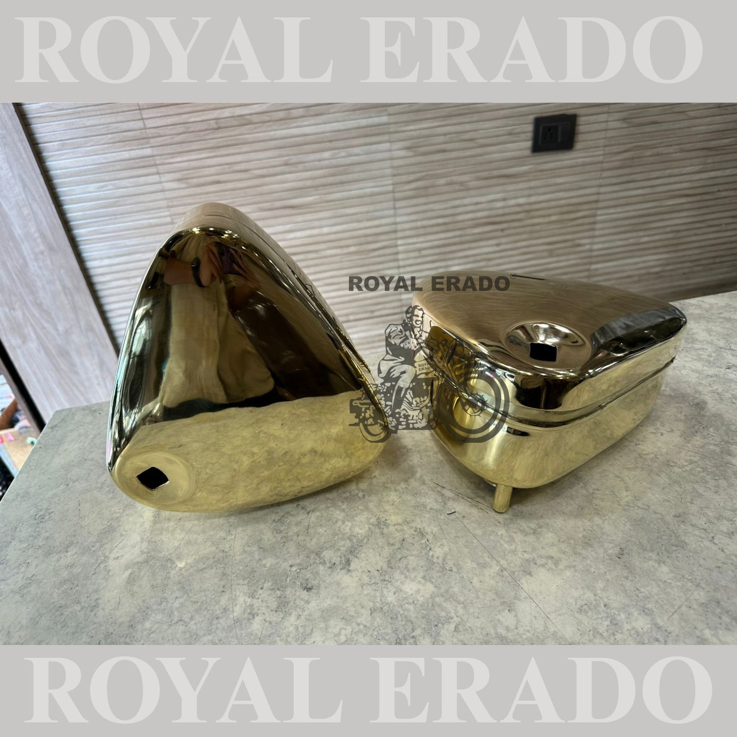 Royal Enfield 1962 vintage old model g2 brass tool box fit for all classic Electra Standard.