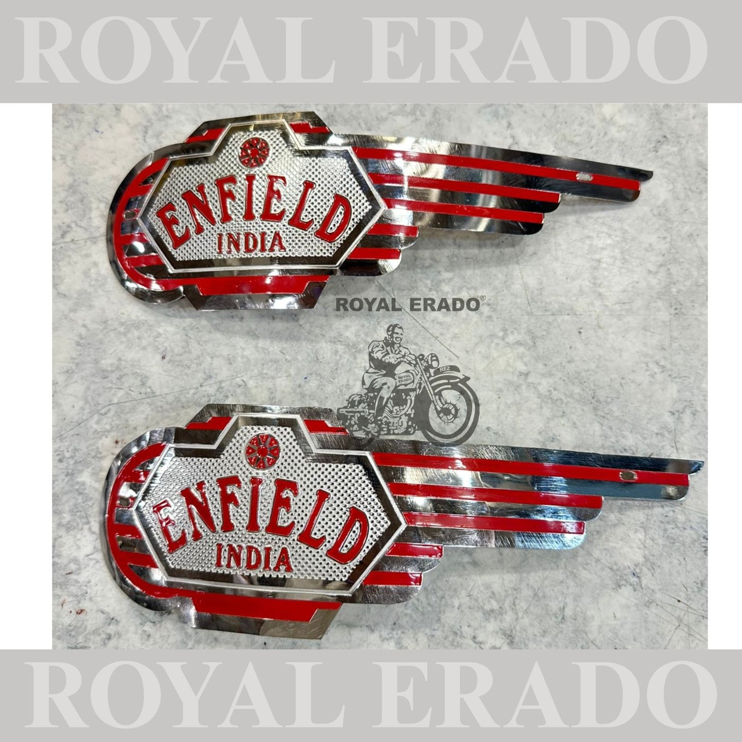 chrome tank monogram Hight quality with Enfield India written for Royal Enfield old model vintage g2 1962 old model Standard