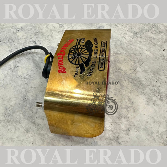 Royal Enfield g2 model vintage 1962 old model tail light shade in brass with made like a gun logo
