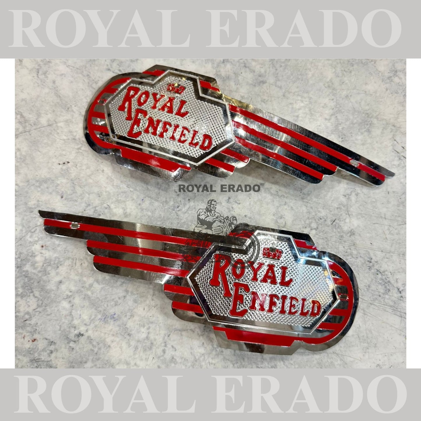Royal Enfield chrome tank monogram Hight quality for old model vintage g2 1962 old model Standard