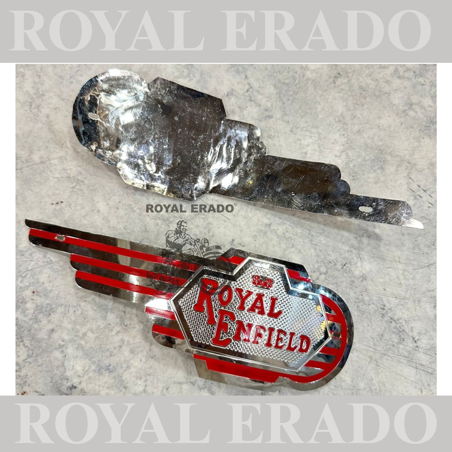 Royal Enfield chrome tank monogram Hight quality for old model vintage g2 1962 old model Standard