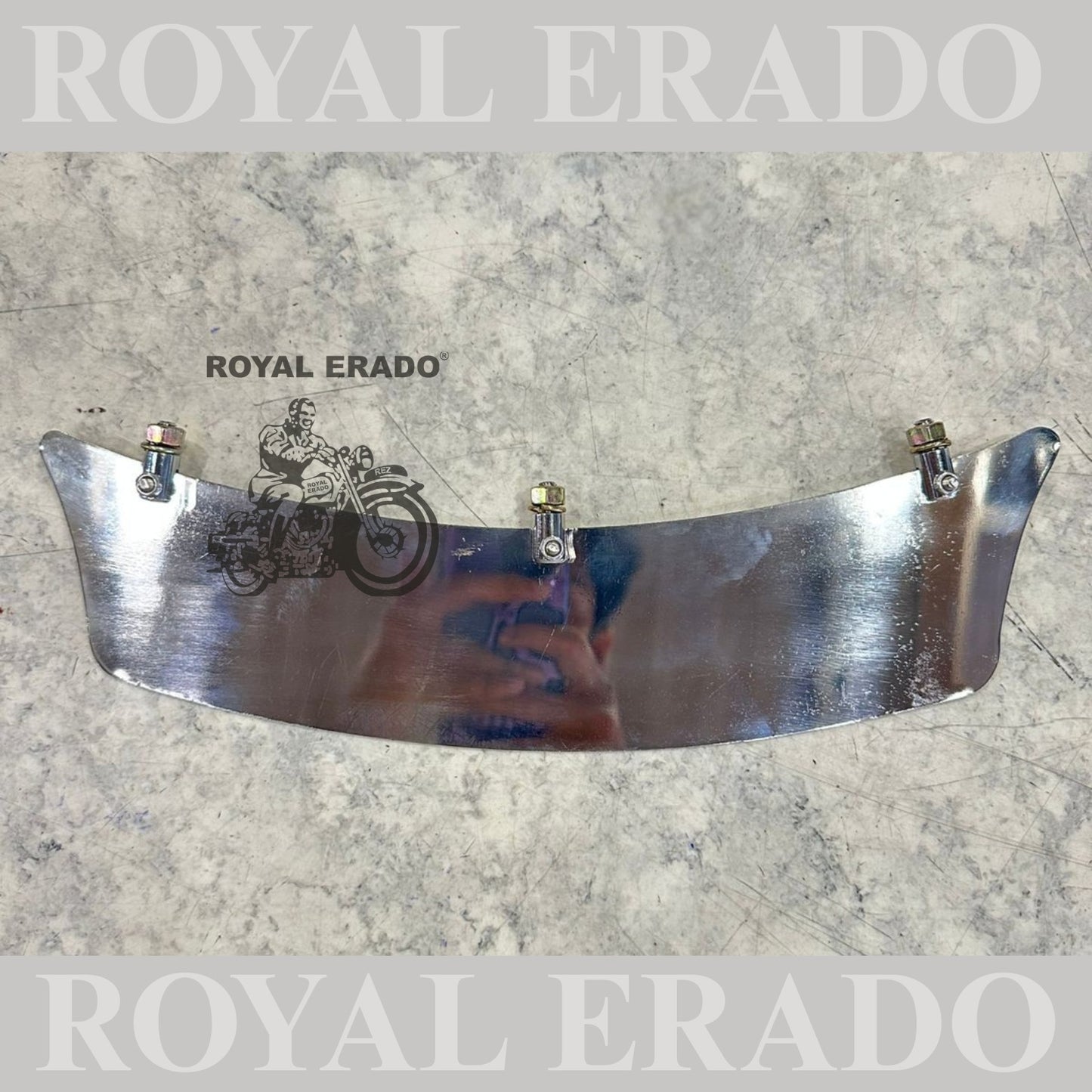 Royal Enfield g2 model vintage 1962 old model chrome number plate for front mudguard with fixing nut khutti in stainless steel non-rustable