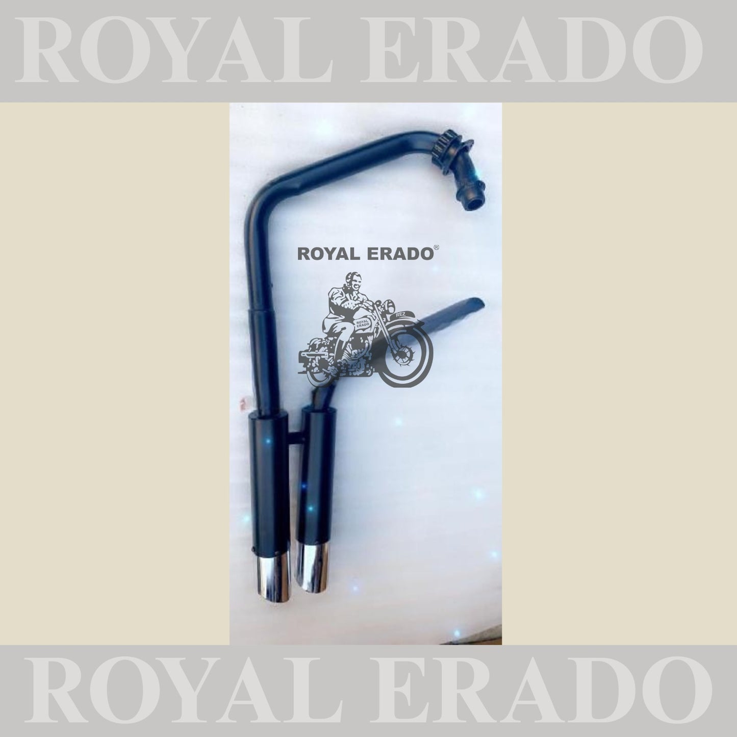 Royal Enfield Classic Electra Standard Harley 883 style double silencer One working one dummy