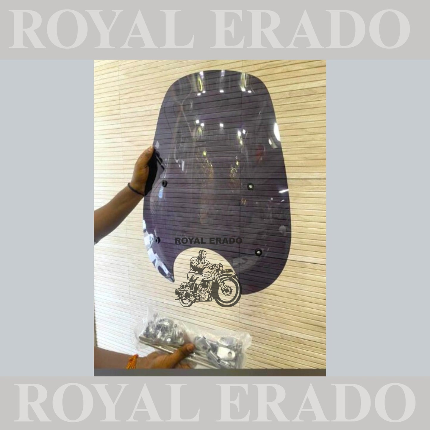 Royal Enfield Reborn Classic Electra Standard Battalion Bajaj Avenger windshield in smoke black ( can also get in transparent )