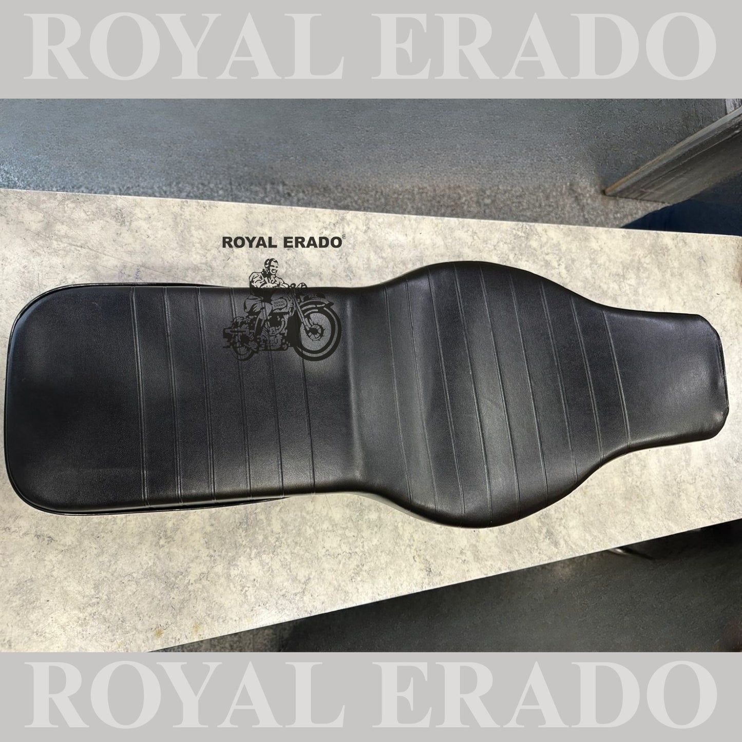 Royal Enfield Standard Electra Classic thin seat with bullet written at the back