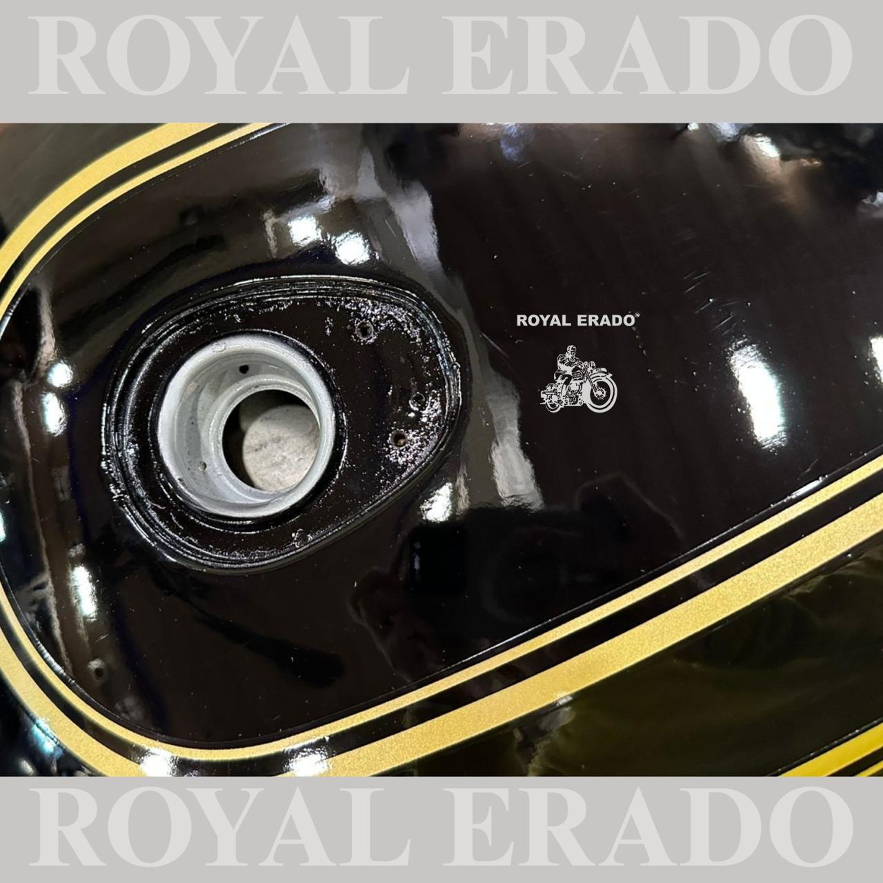 Royal Enfield Standard Fuel Tank (BS3 & BS4 Models) – Hand-Painted Golden Pin-Striping & Classic Decals