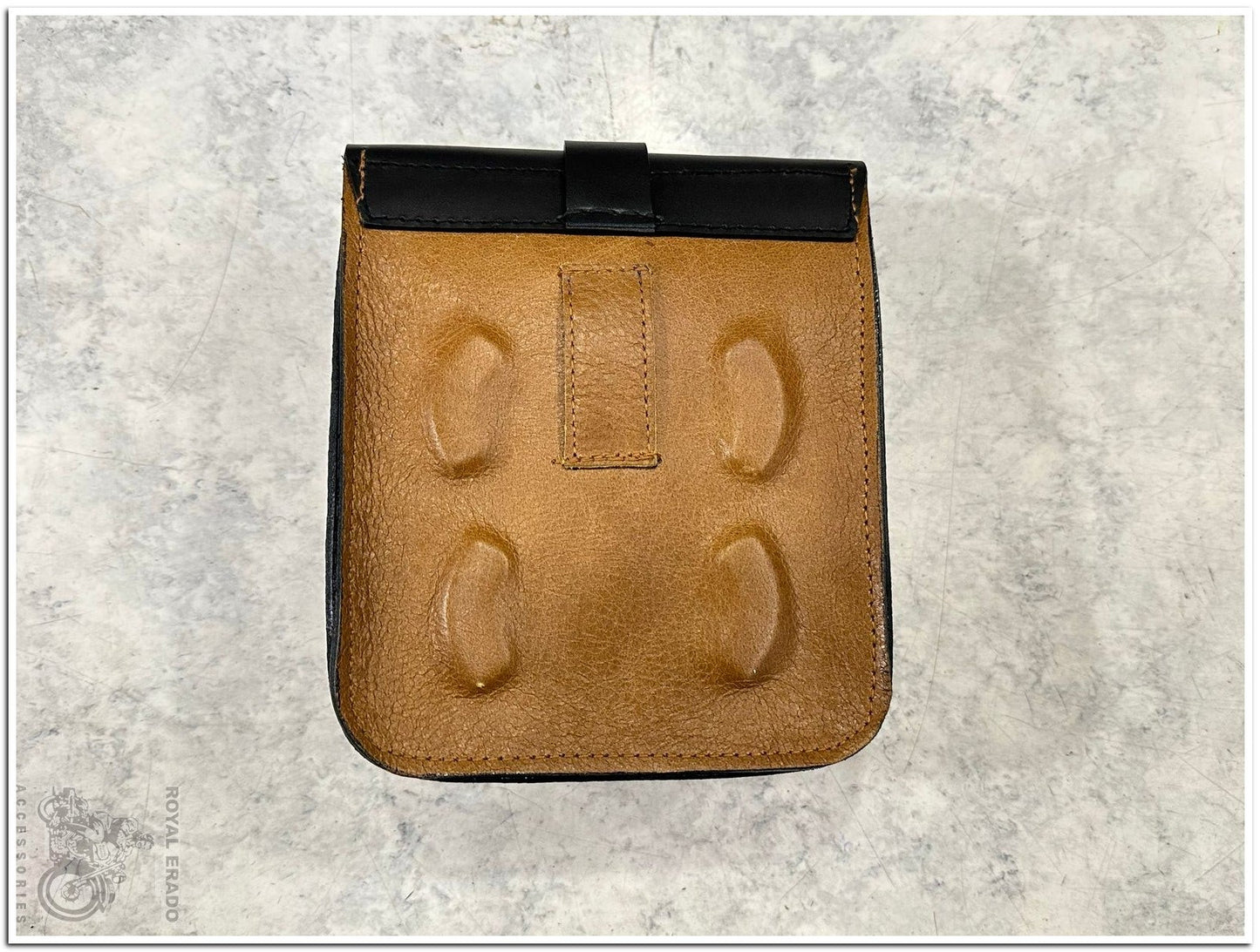 Royal enfield brown and black tank bag with magnet in leather for reborn classic electra battalion standard bullet 350 meteor 350 super meteor 650 interceptor 650 and continental gt